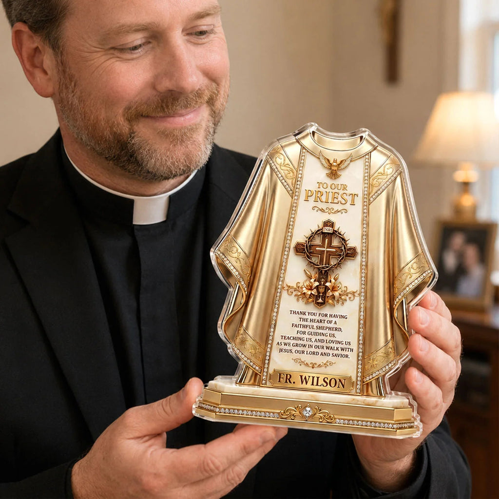 "To Our Priest" Personalized Acrylic Plaque - Custom Pastor Appreciation Keepsake