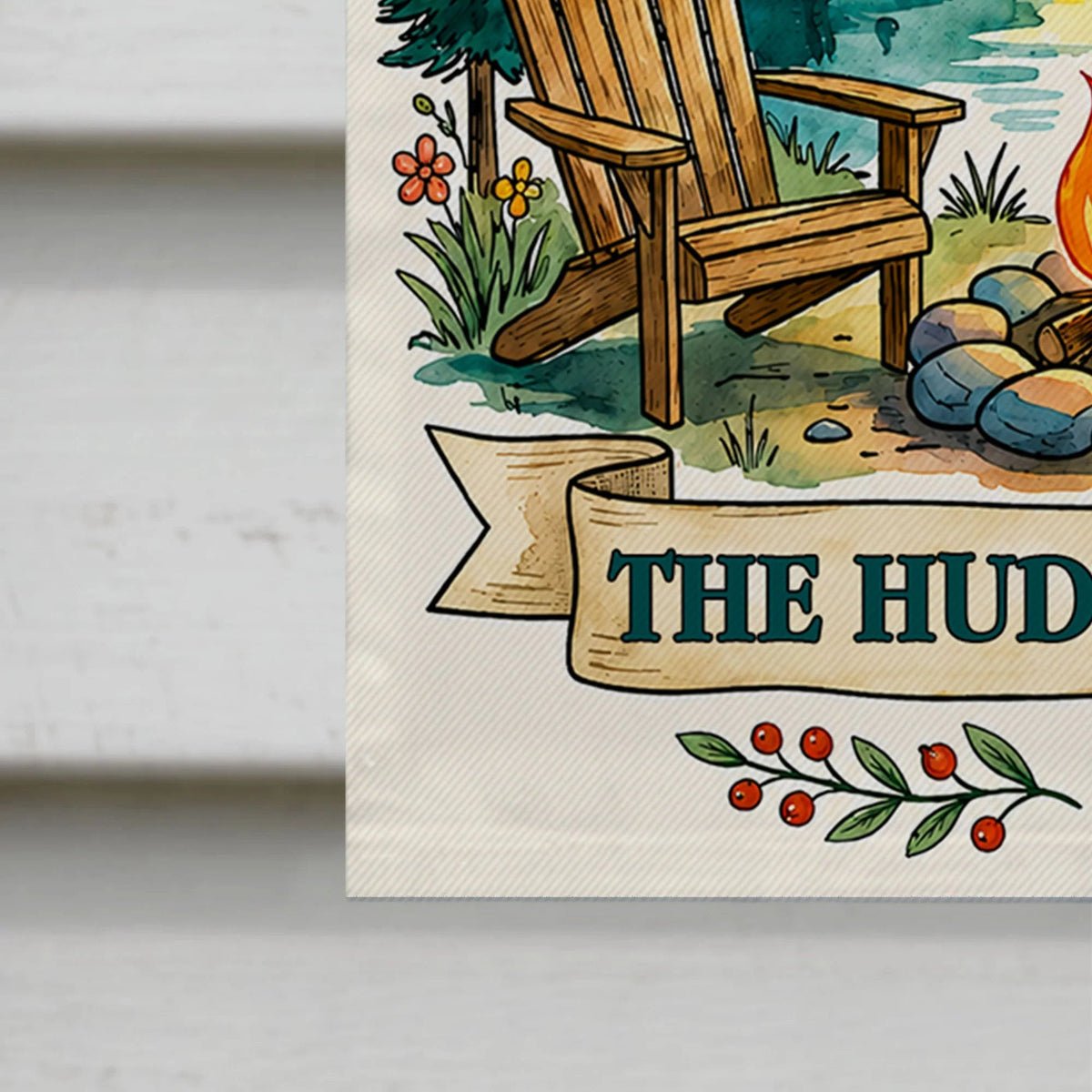 Welcome to Our Campsite Custom Family Name Garden Flag - Personalized Camping Outdoor Yard Decor for Campers
