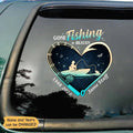 Gone Fishing in Heaven Personalized Memorial Decal for Fisherman - Custom Loving Memory Window Sticker