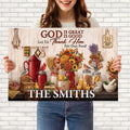 God Is Great God Is Good Let Us Thank Him For Our Food - Personalized Kitchen Canvas / Poster for Family