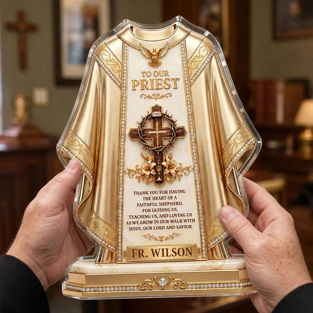 "To Our Priest" Personalized Acrylic Plaque - Custom Pastor Appreciation Keepsake