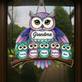 Personalized Grandma Owl Family Wood Sign - Custom Grandkids Names Decor Gift