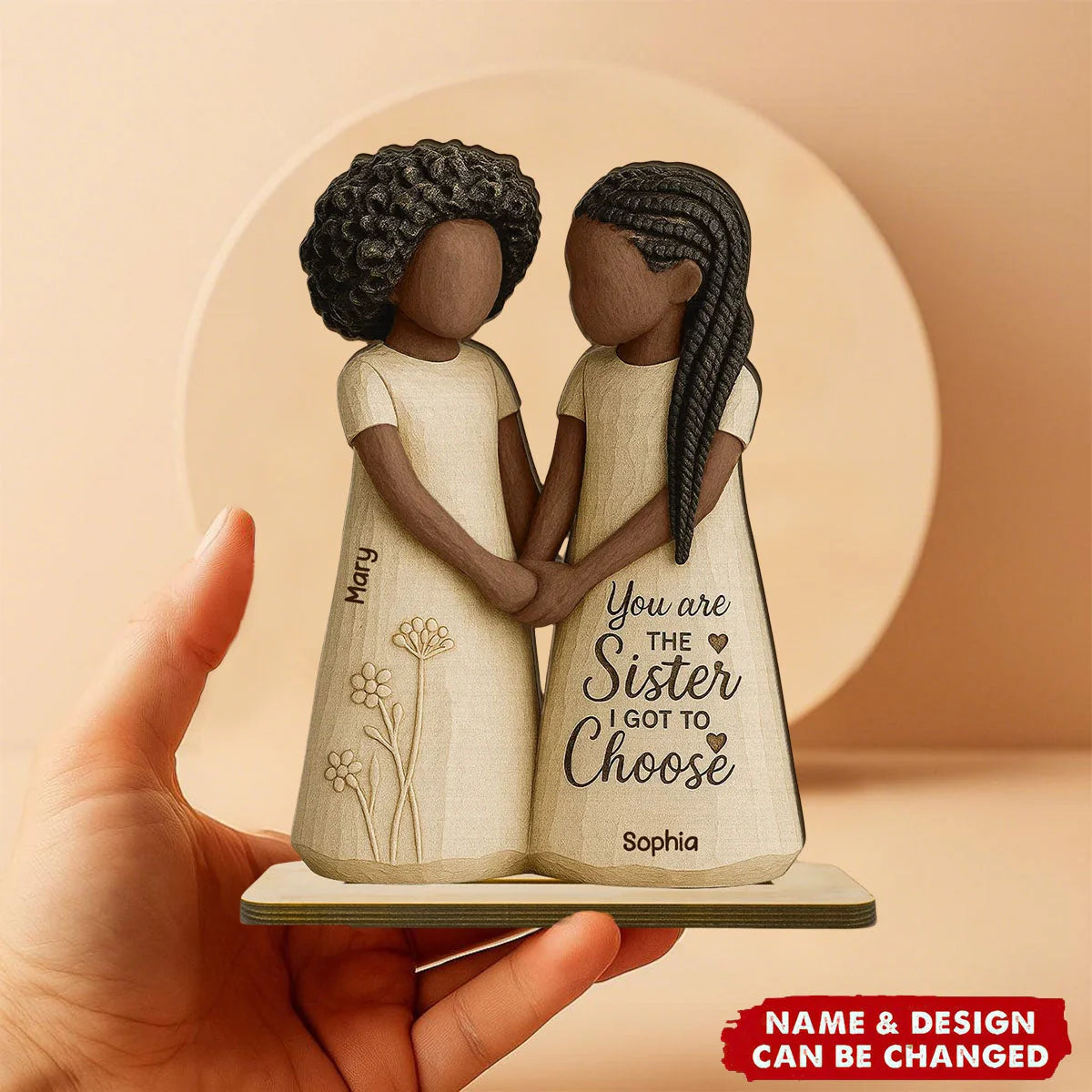 "You Are The Sister I Got To Choose" Personalized Wooden Plaque - Custom Bestie Gift