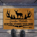 "Hunting Stories Told Here" Personalized Doormat - Custom Gift for Grandpa & Hunters