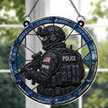 Honor Our Law Enforcement Tactical Gear Design Personalized Suncatcher - Custom Police Officer Decor Gift for Family