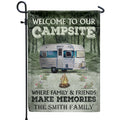 Welcome To Our Campsite Personalized Camping Flag - Custom RV Outdoor Decor for Family Campsite