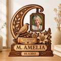 "Forever Remembered Always Cherished" Personalized Memorial Wooden Block - Custom Photo Sympathy Keepsake Gift for Family