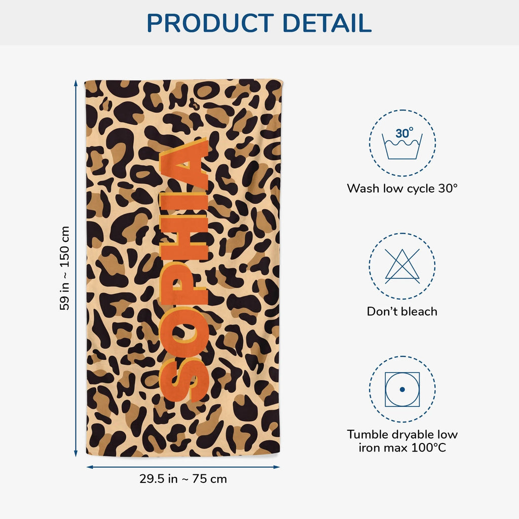 Custom Monogram Beach Towel - Personalized Name Pool Towel Summer Gift