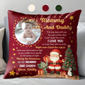 "Merry 1st Christmas As My Mommy And Daddy" Personalized Photo Pillow - Custom Baby First Xmas Gift
