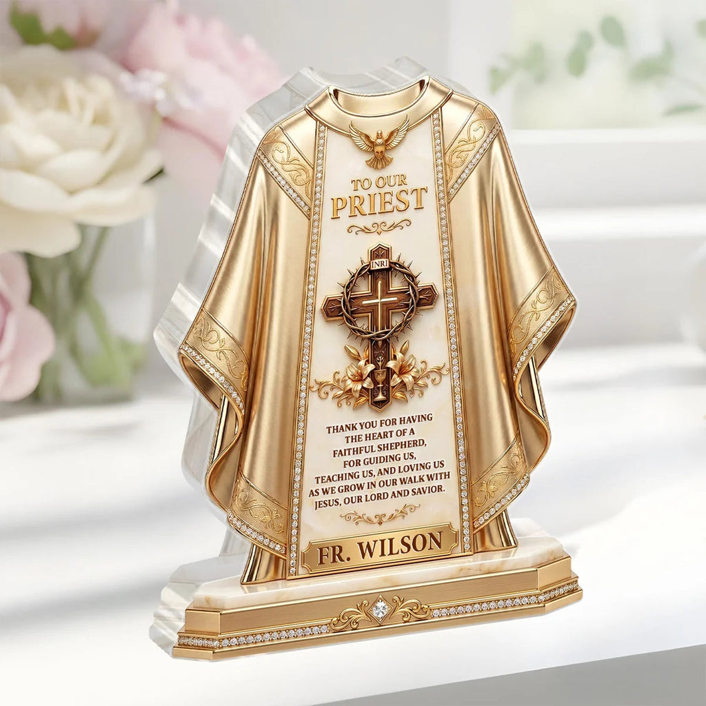 "To Our Priest" Personalized Acrylic Plaque - Custom Pastor Appreciation Keepsake