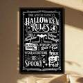 Our Family Halloween Rules Personalized Poster / Canvas - Custom Spooky Fall Wall Art Decor