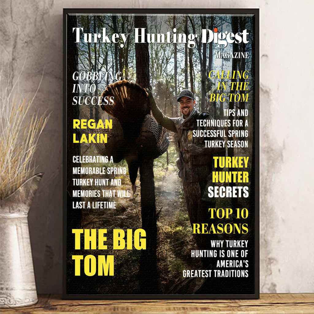 "Turkey Hunting Digest" Personalized Canvas / Poster - Custom Photo Hunting Magazine Cover Gift