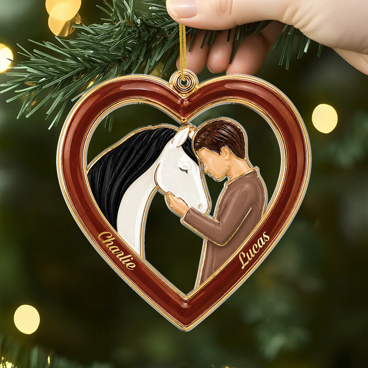 Personalized Horse Lover Acrylic Ornament - Custom Christmas Keepsake Gift for Equestrians