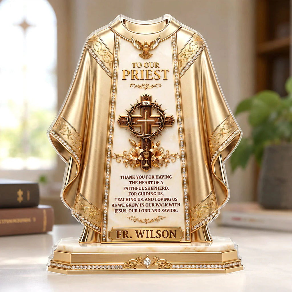 "To Our Priest" Personalized Acrylic Plaque - Custom Pastor Appreciation Keepsake