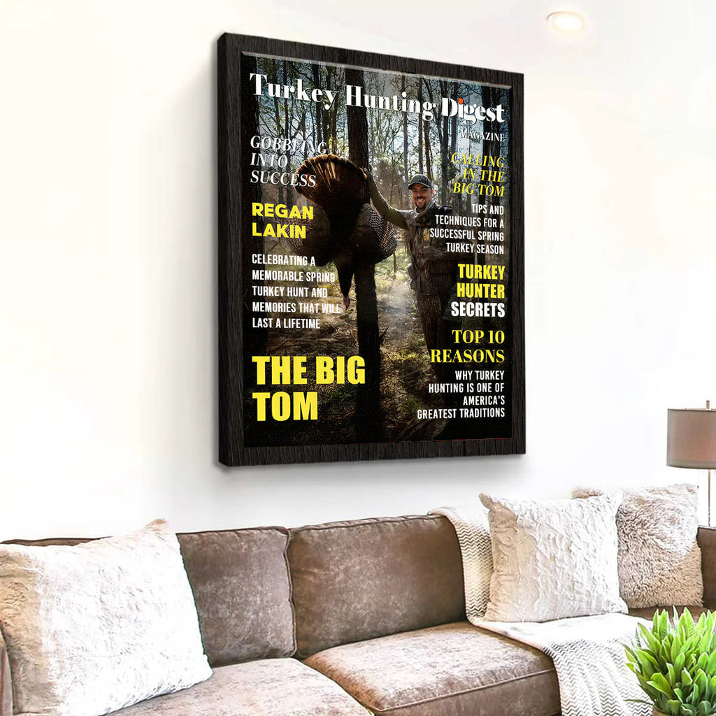 "Turkey Hunting Digest" Personalized Canvas / Poster - Custom Photo Hunting Magazine Cover Gift