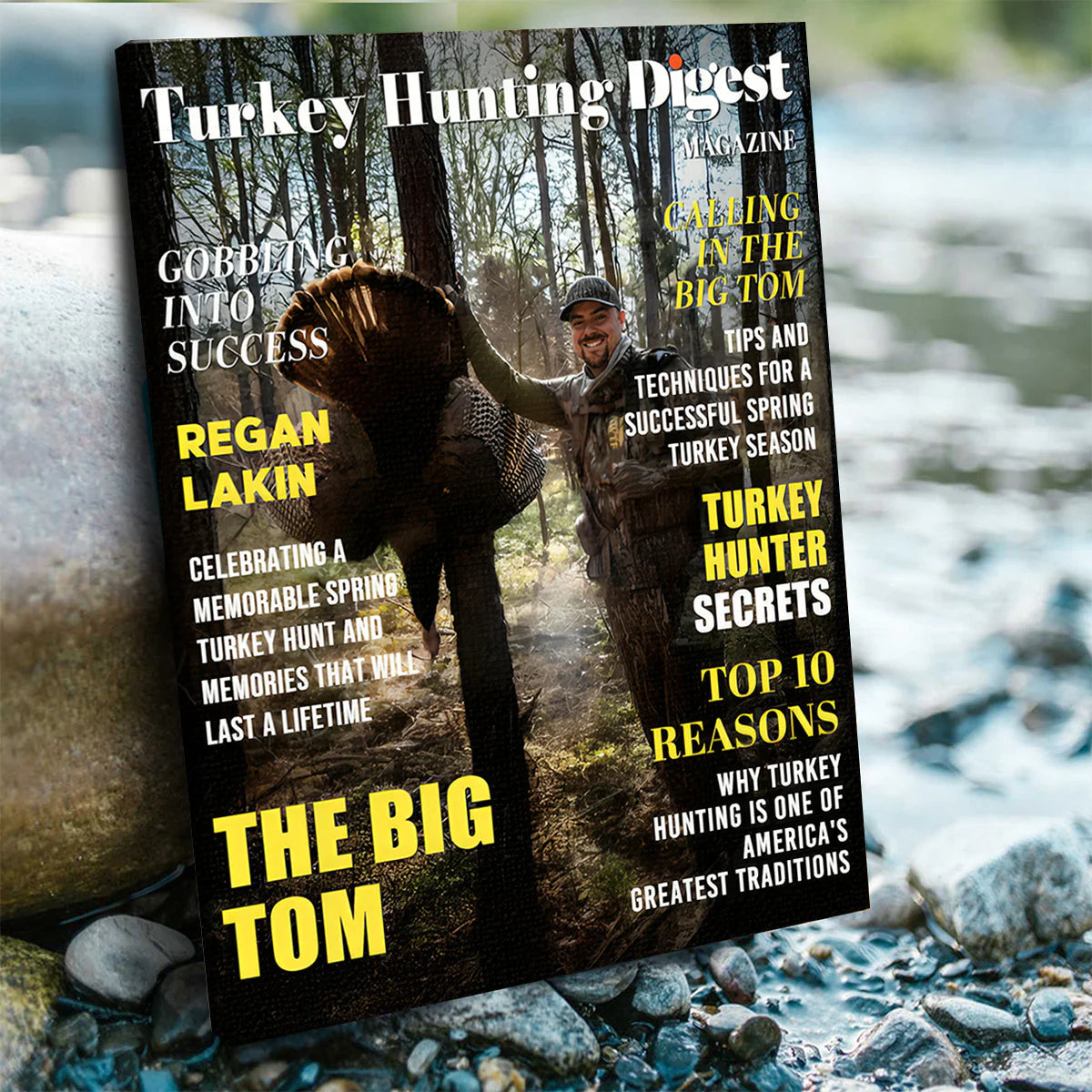 "Turkey Hunting Digest" Personalized Canvas / Poster - Custom Photo Hunting Magazine Cover Gift