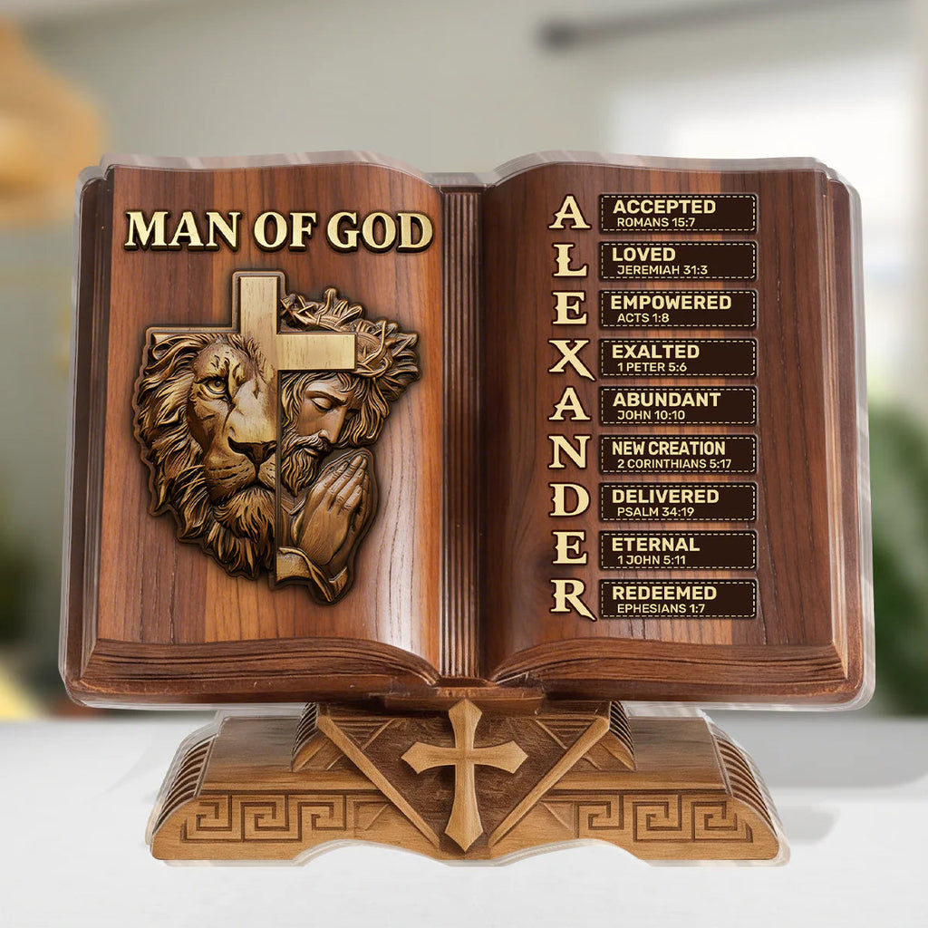 Man of God Protector Hero Personalized Acrylic Plaque - Custom Father's Day Gift for Husband Dad