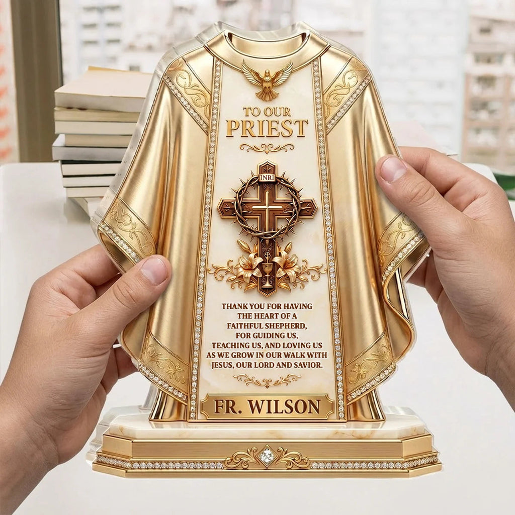 "To Our Priest" Personalized Acrylic Plaque - Custom Pastor Appreciation Keepsake