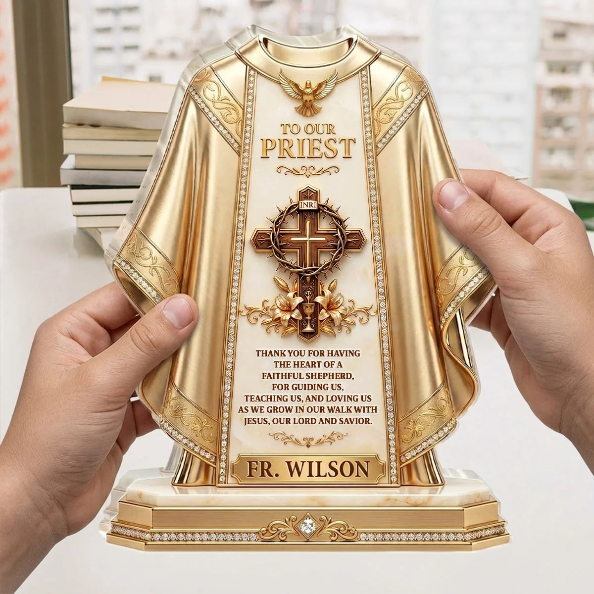 "To Our Priest" Personalized Acrylic Plaque - Custom Pastor Appreciation Keepsake