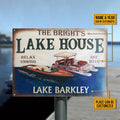 Lake House Relax Unwind Personalized Metal Sign - Custom Pontoon Speedboat Decor Gift
