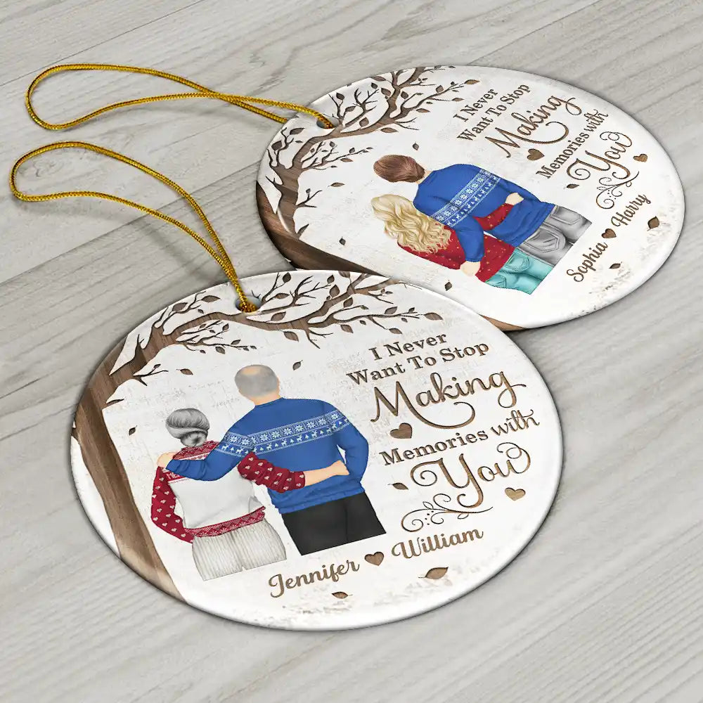 "Making Memories With You" Personalized Ceramic Ornament - Custom Couple Christmas Keepsake Gift