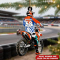 Motocross Racer Personalized Acrylic Ornament - Custom Dirt Bike Keepsake Gift