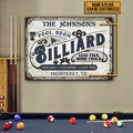 "Less Talk More Chalk" Personalized Billiard Metal Sign - Custom Pool Hall Decor