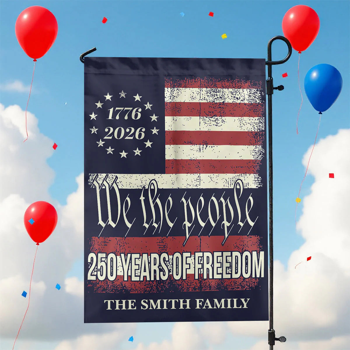 250 Years of Freedom - Personalized America 250th Anniversary Garden Flag