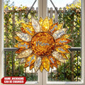 The Sunshine Of Our Family - Personalized Sunflower Suncatcher Ornament