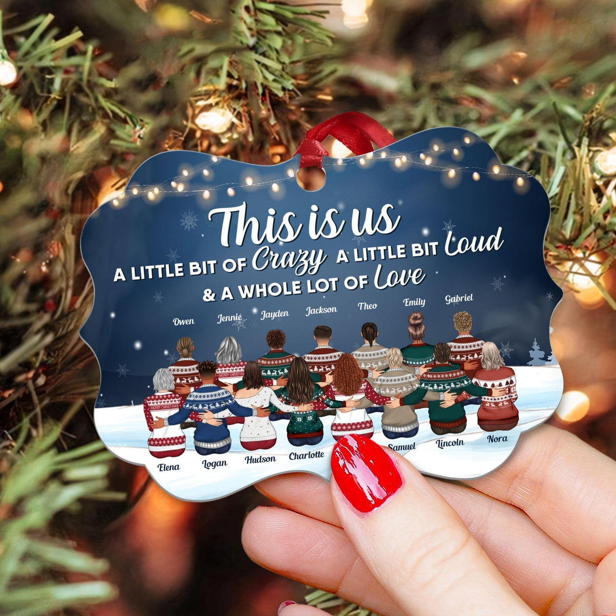 Personalized 'This Is Us' Family Christmas Ornament - Ugly Sweater Custom Gift