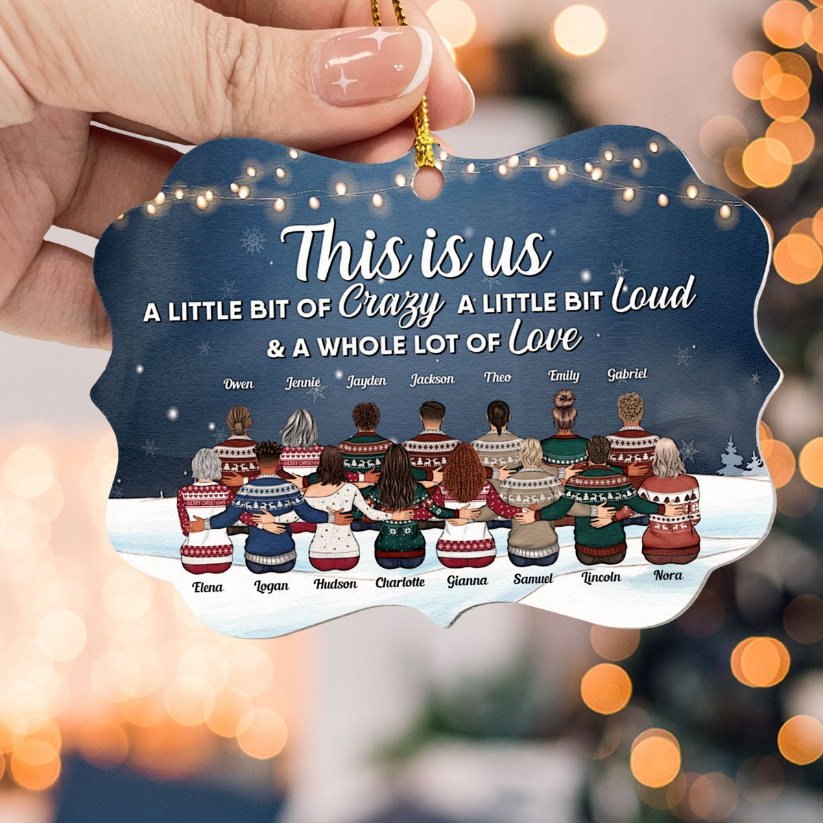 Personalized 'This Is Us' Family Christmas Ornament - Ugly Sweater Custom Gift