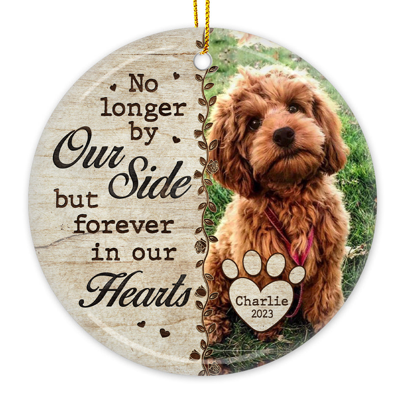 Personalized Pet Memorial Ornament - "Forever in Our Hearts" Custom Photo Gift